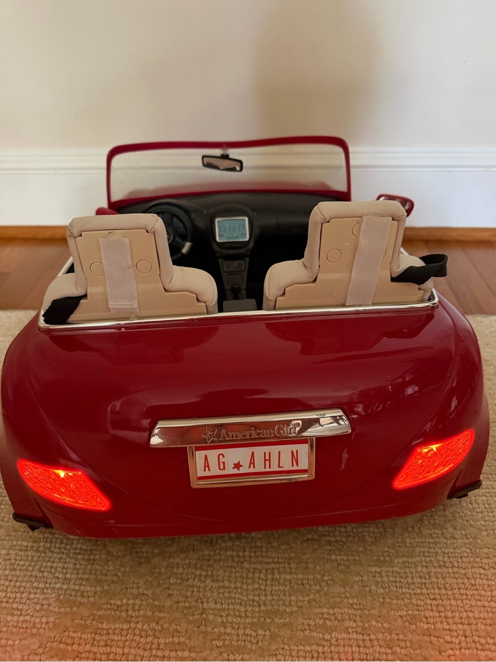 2016 American Girl Doll Red Remote Control Sports Car with White Seats - Picture 3 of 6